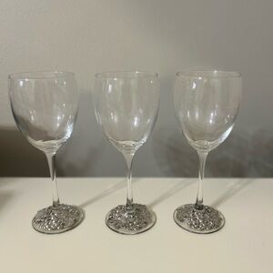 Vintage Arthur Court Designs Grape Pattern Wine Glasses Set of 3